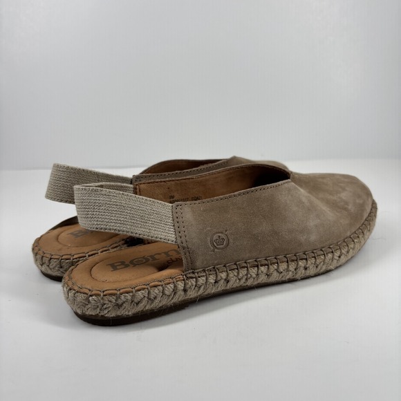 Born Shilo Women's US 9M Taupe Suede Slingback Casual Comfort Espadrille Flats - Picture 12 of 16